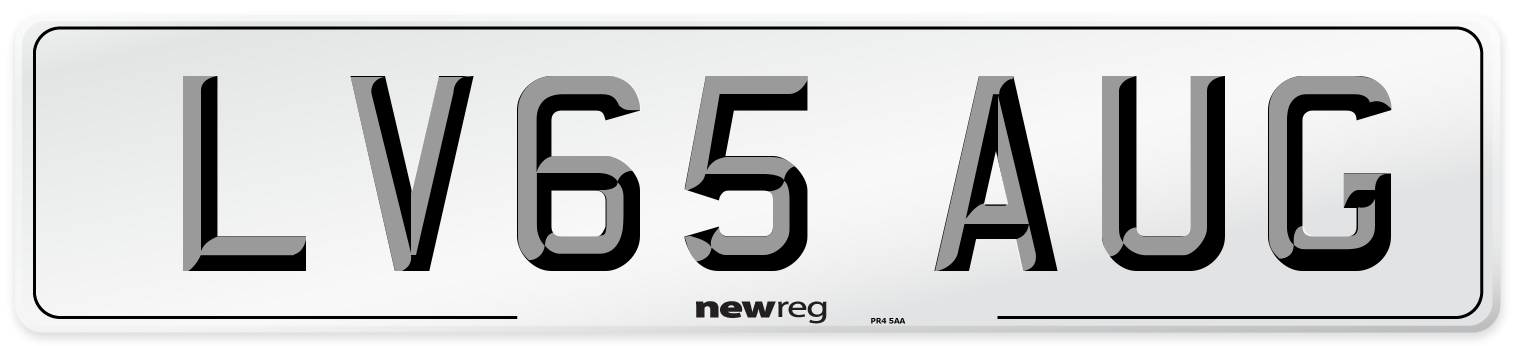 LV65 AUG Number Plate from New Reg